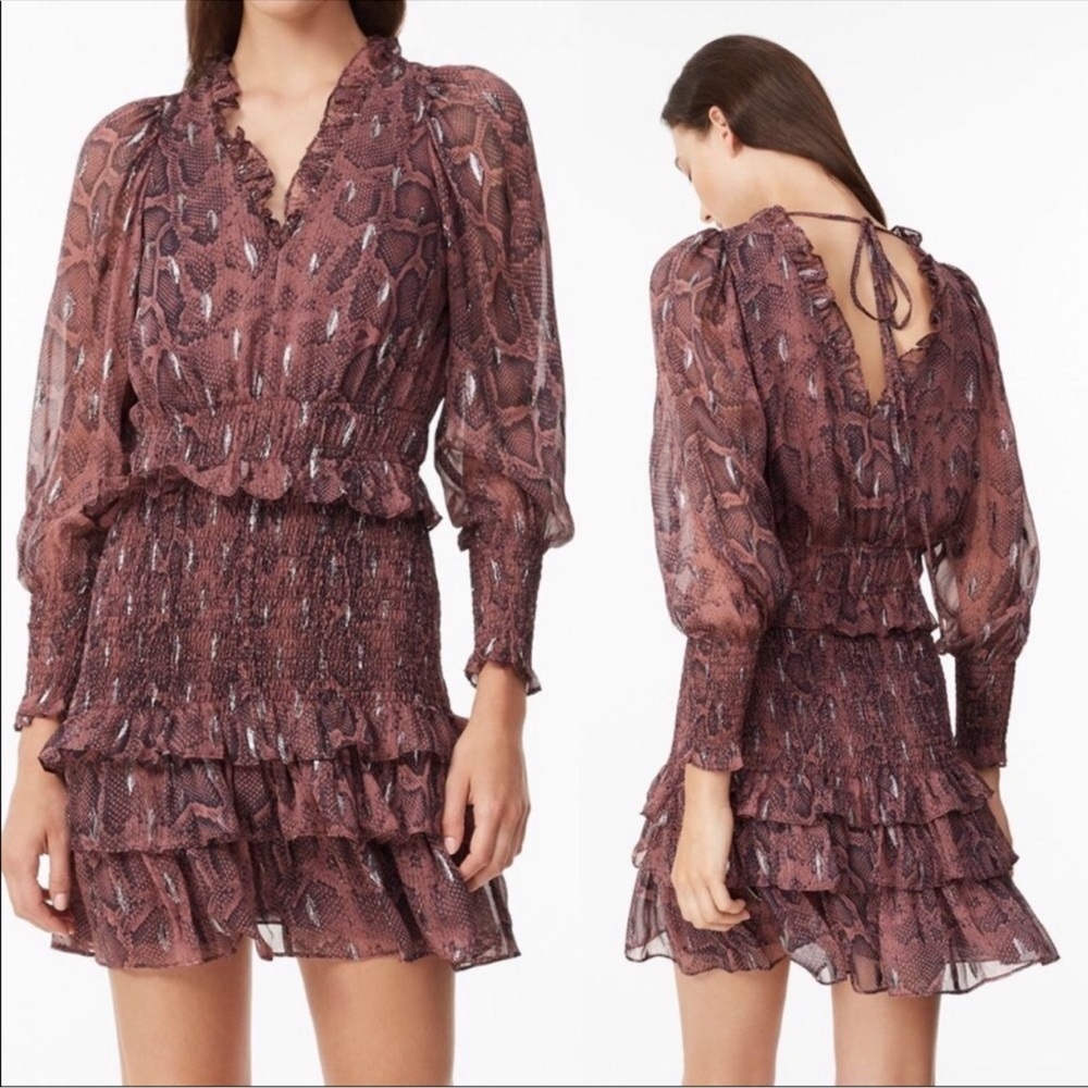 REBECCA TAYLOR SILK SNAKESKIN DRESS